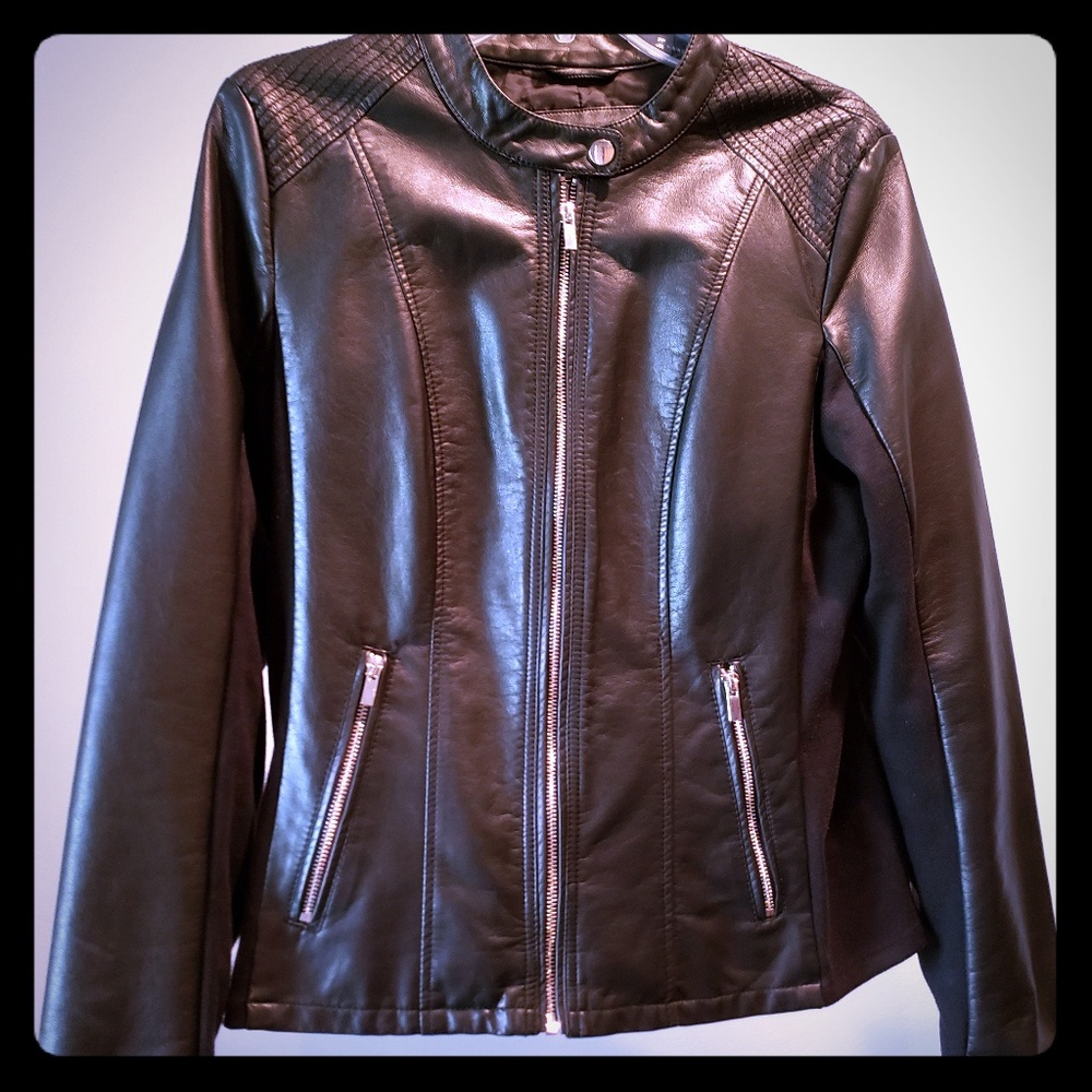 Kenneth Cole Reaction leather Motorcycle jacket